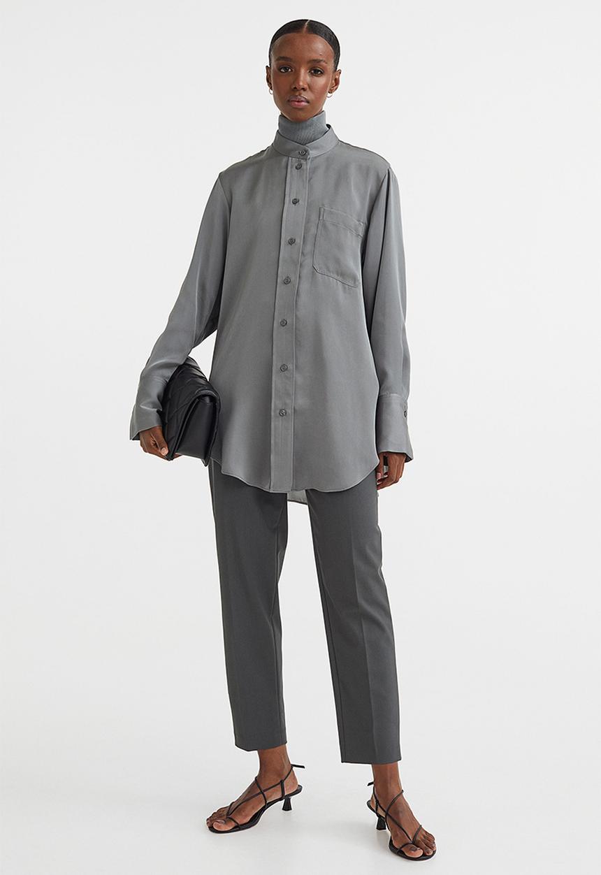 H&M - Oversized shirt - grey green