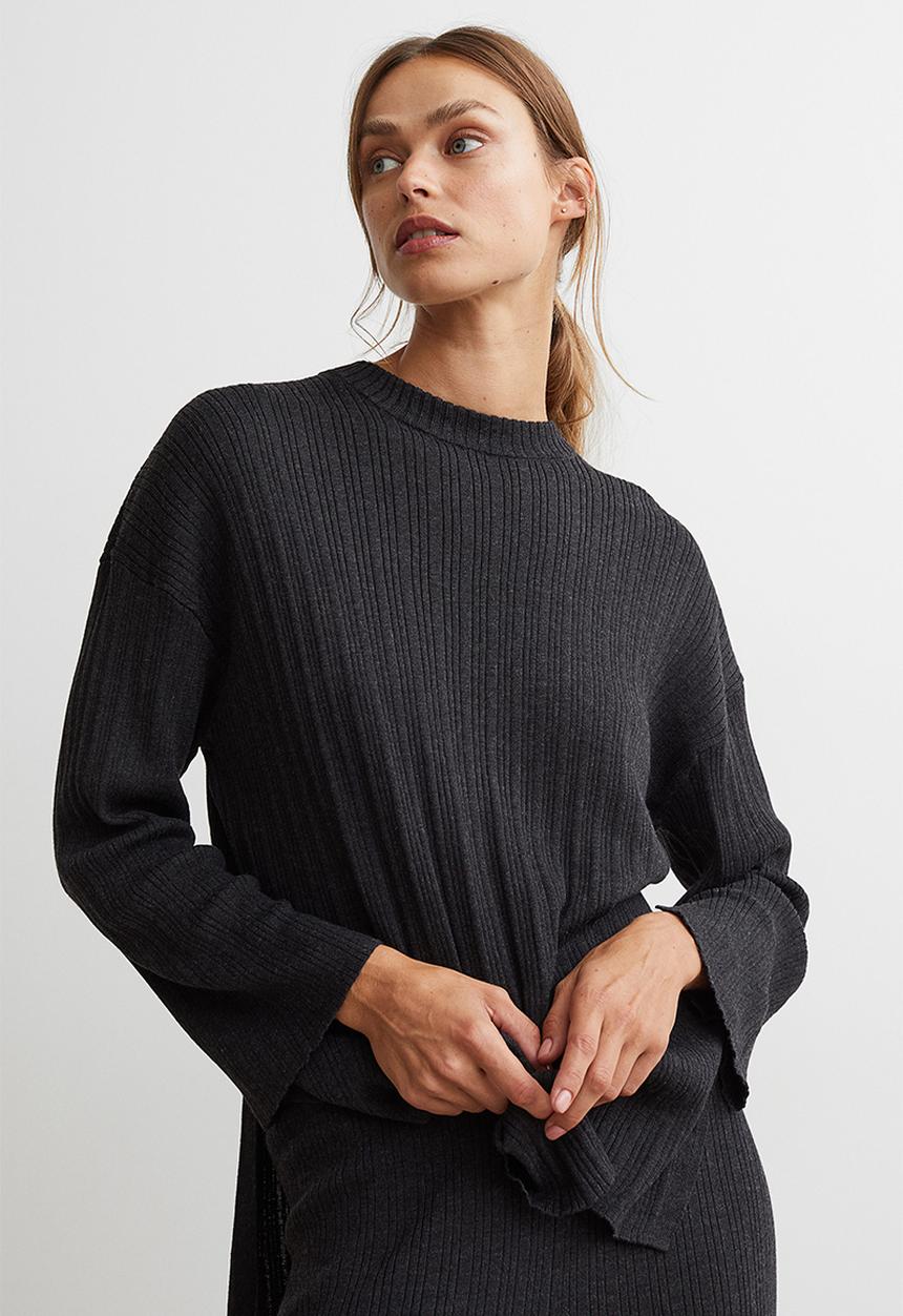 H&M - Ribbed jumper - dark grey