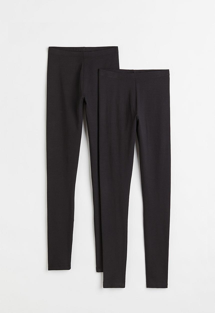 H&M - 2 Pack jersey leggings - black