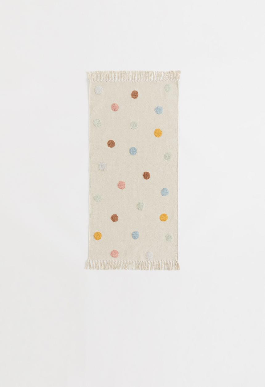 H&M - Tufted-pattern cotton rug - beige/multi