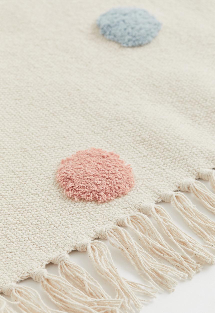 H&M - Tufted-pattern cotton rug - beige/multi