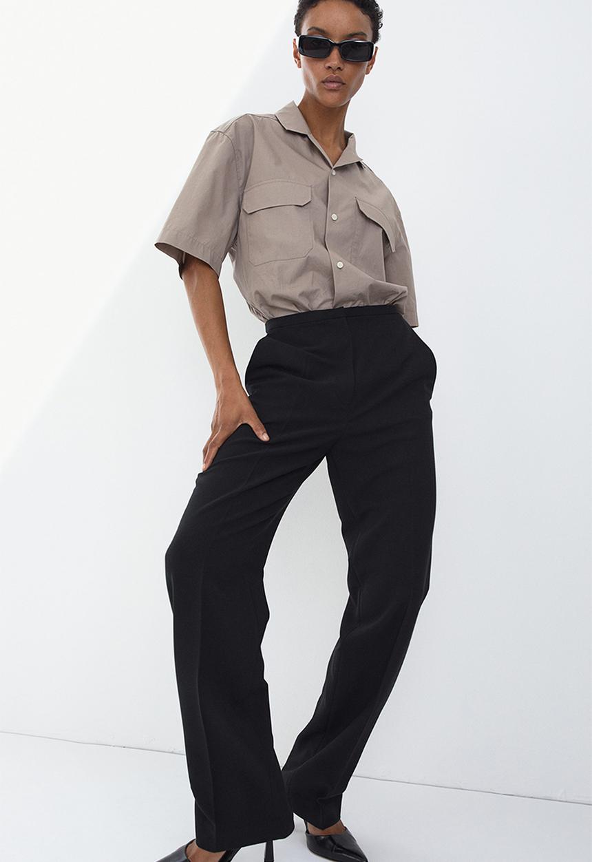 H&M - Straight trousers - black