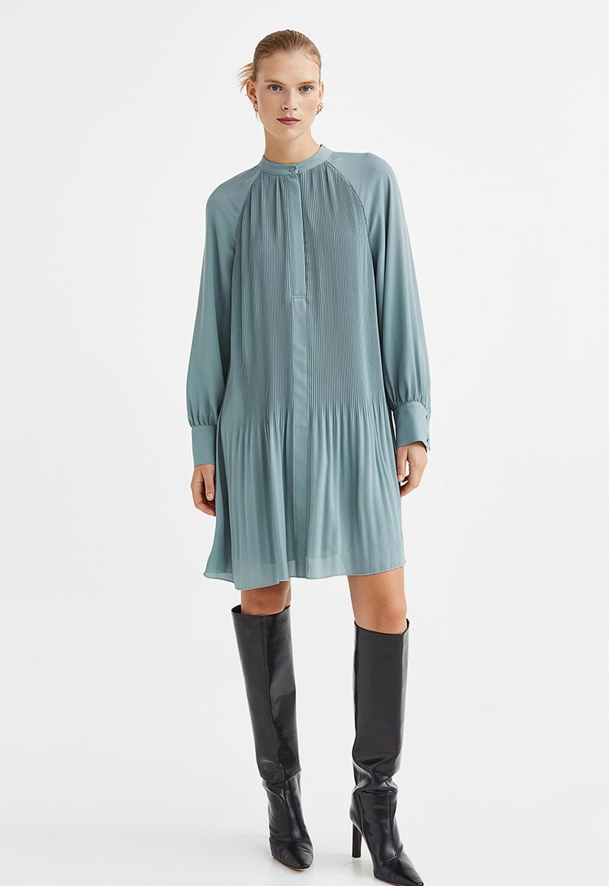 H&M - Pleated dress - turquoise
