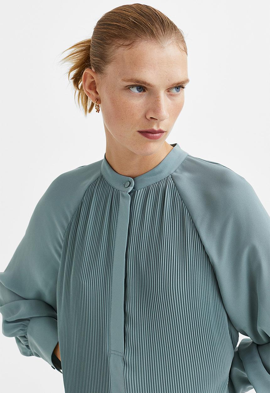 H&M - Pleated dress - turquoise