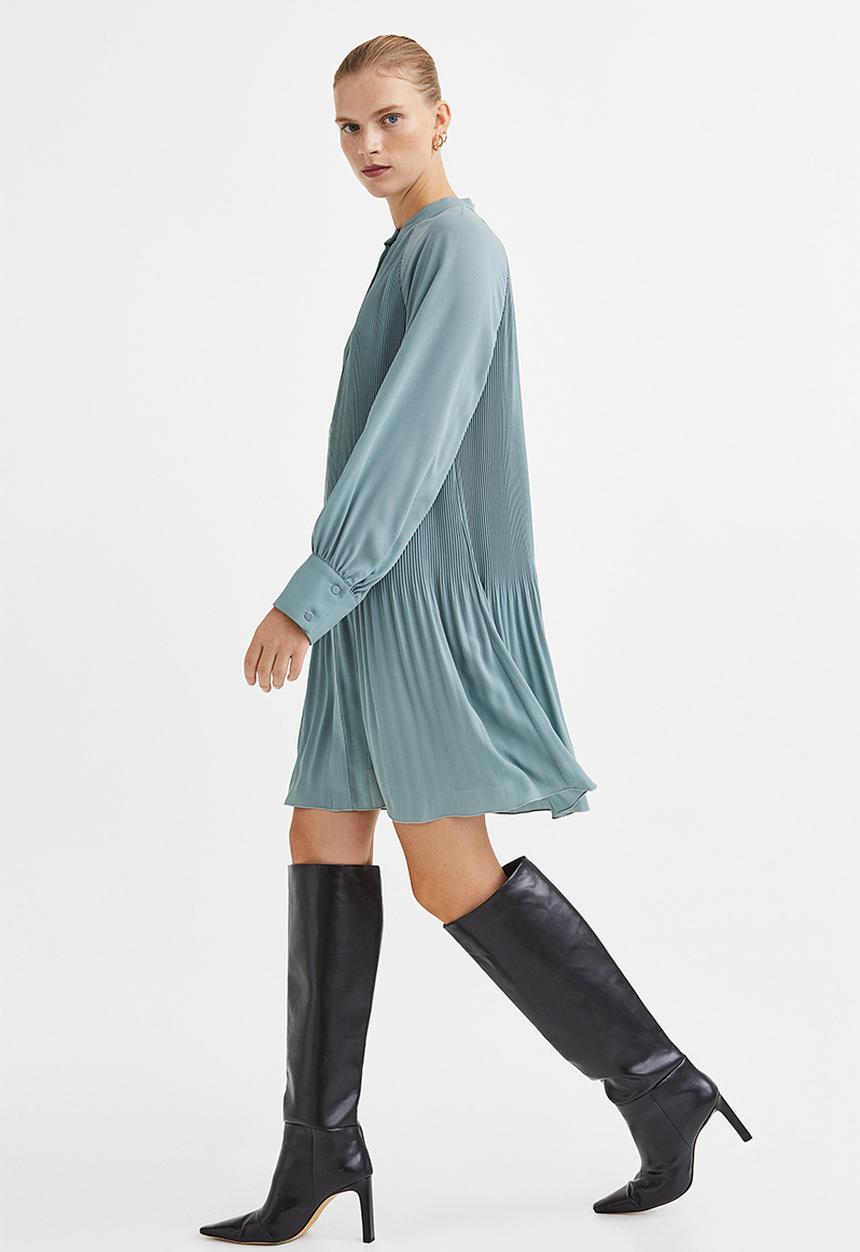 H&M - Pleated dress - turquoise