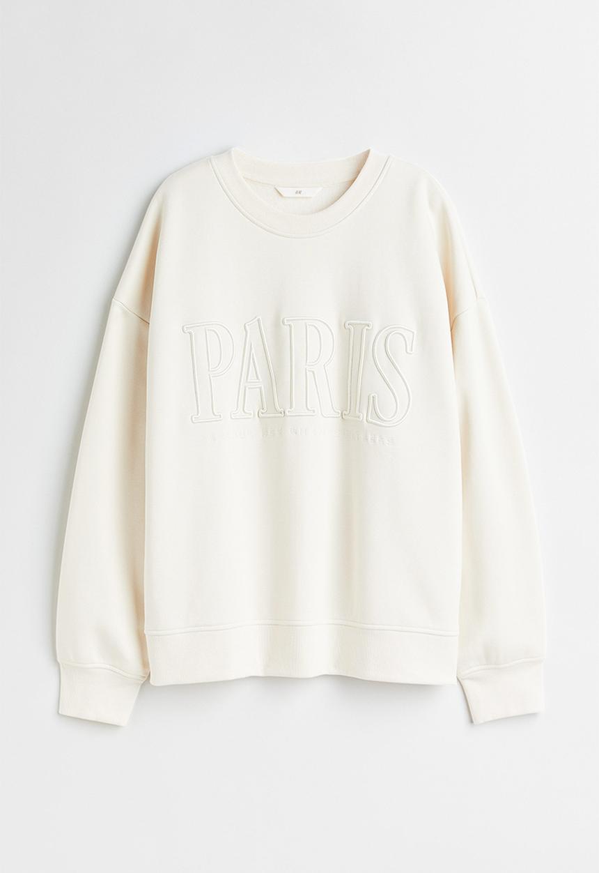 H&M - Crew-neck sweatshirt - cream/paris