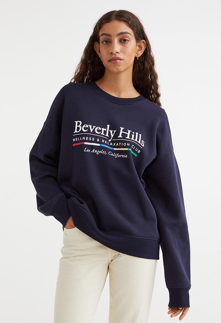 H&M - Crew-neck sweatshirt - dark blue/beverly hills