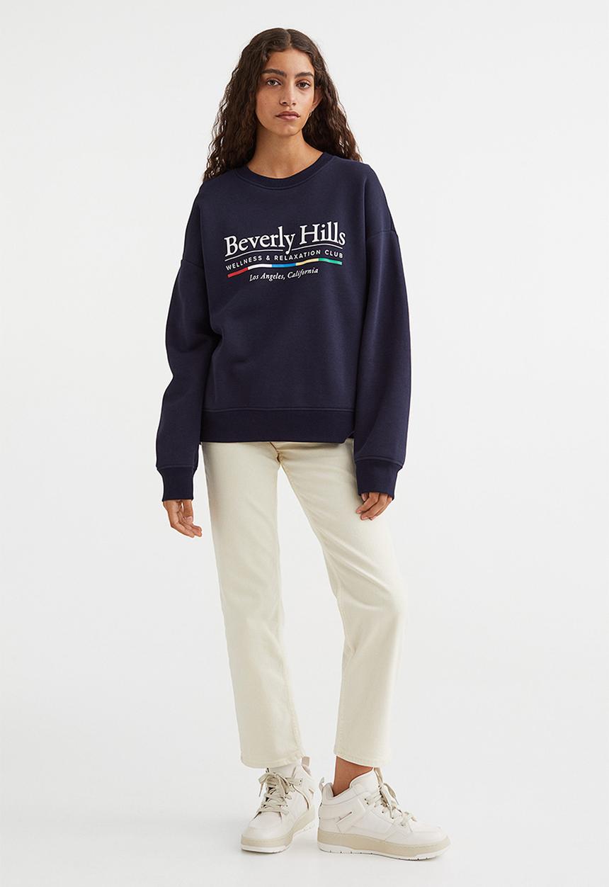 H&M - Crew-neck sweatshirt - dark blue/beverly hills