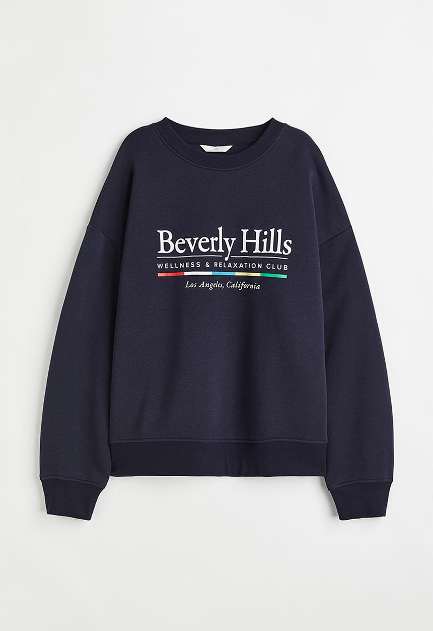 H&M - Crew-neck sweatshirt - dark blue/beverly hills