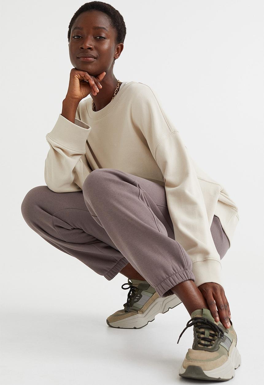 H&M - Cotton-blend sweatpants - dark greige