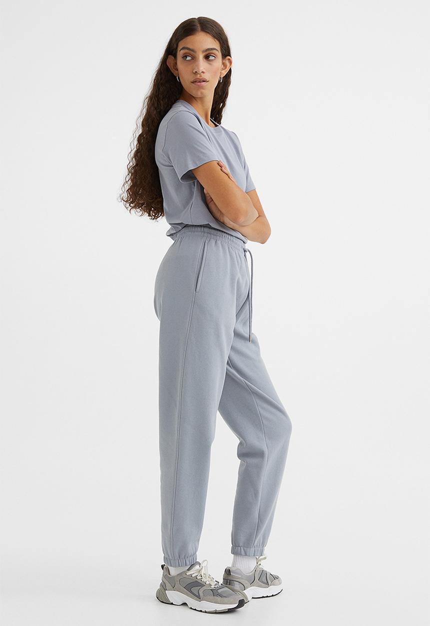 H&M - Cotton-blend sweatpants - light blue-grey