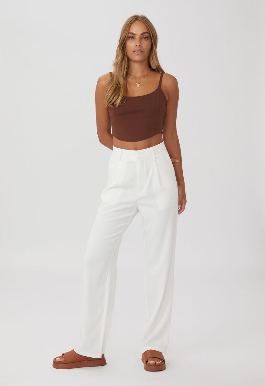 Cotton On - Blake wide leg pant - chalk pant