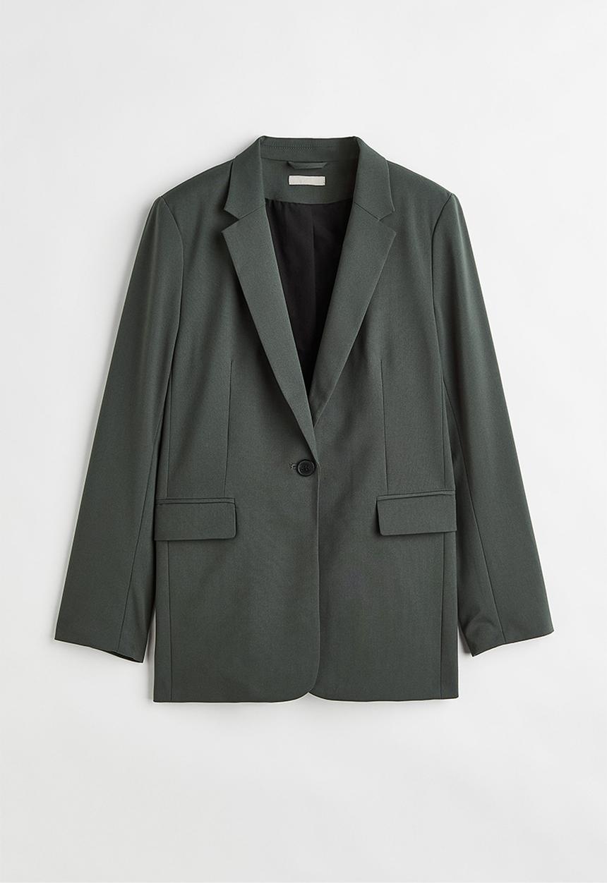 H&M - Single-breasted jacket - dark grey-green