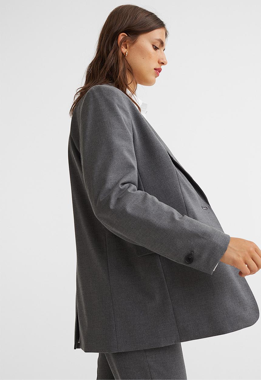 H&M - Single-breasted jacket - dark grey