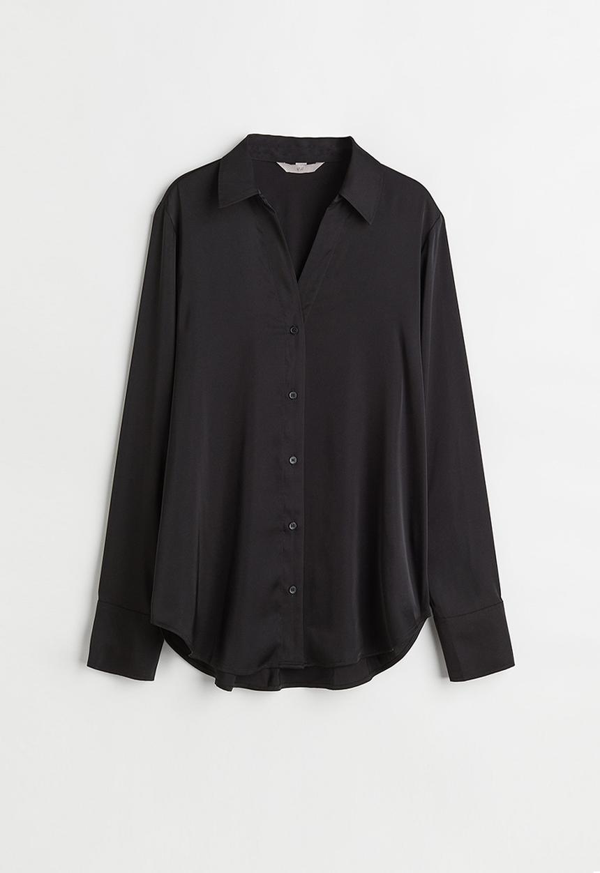 H&M - V-neck blouse - black