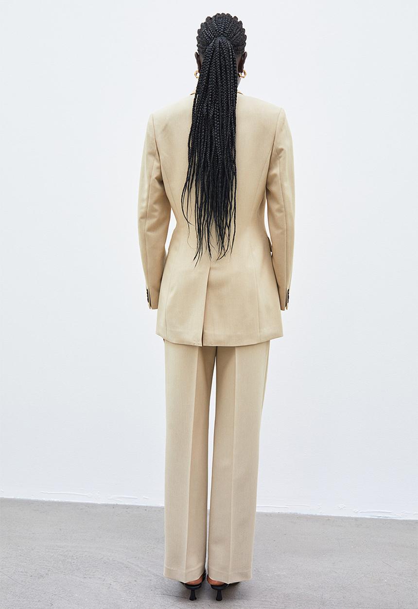 H&M - Straight trousers - light beige