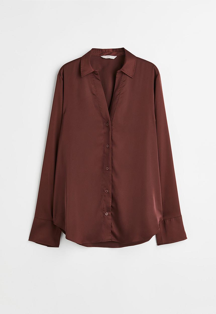 H&M - V-neck blouse - dark brown
