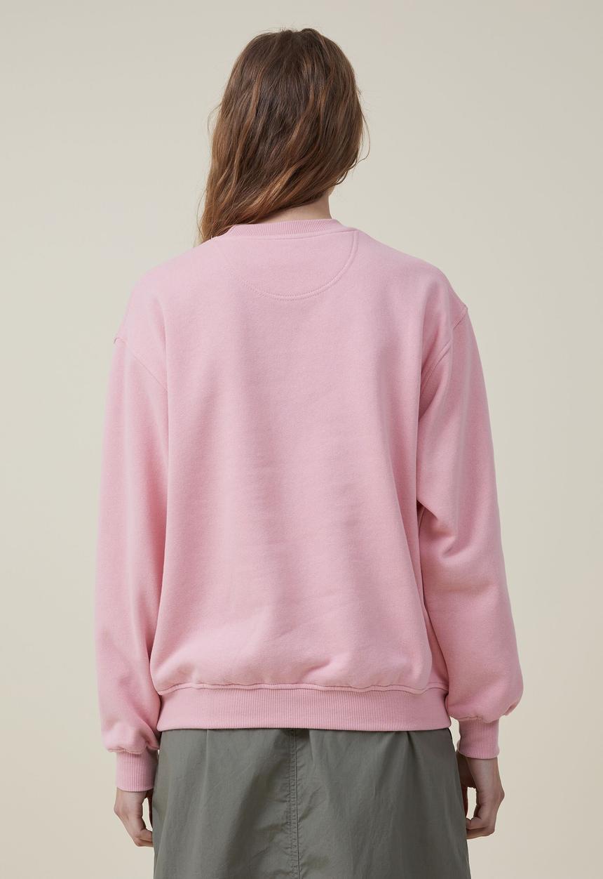 Cotton On - Classic graphic crew sweatshirt - more love/pink crush
