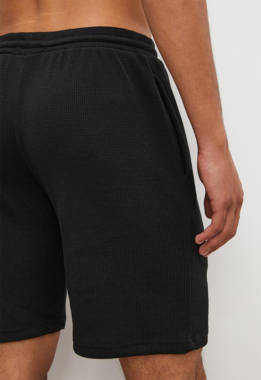 Superbalist - Premium waffle knit lounge short - black