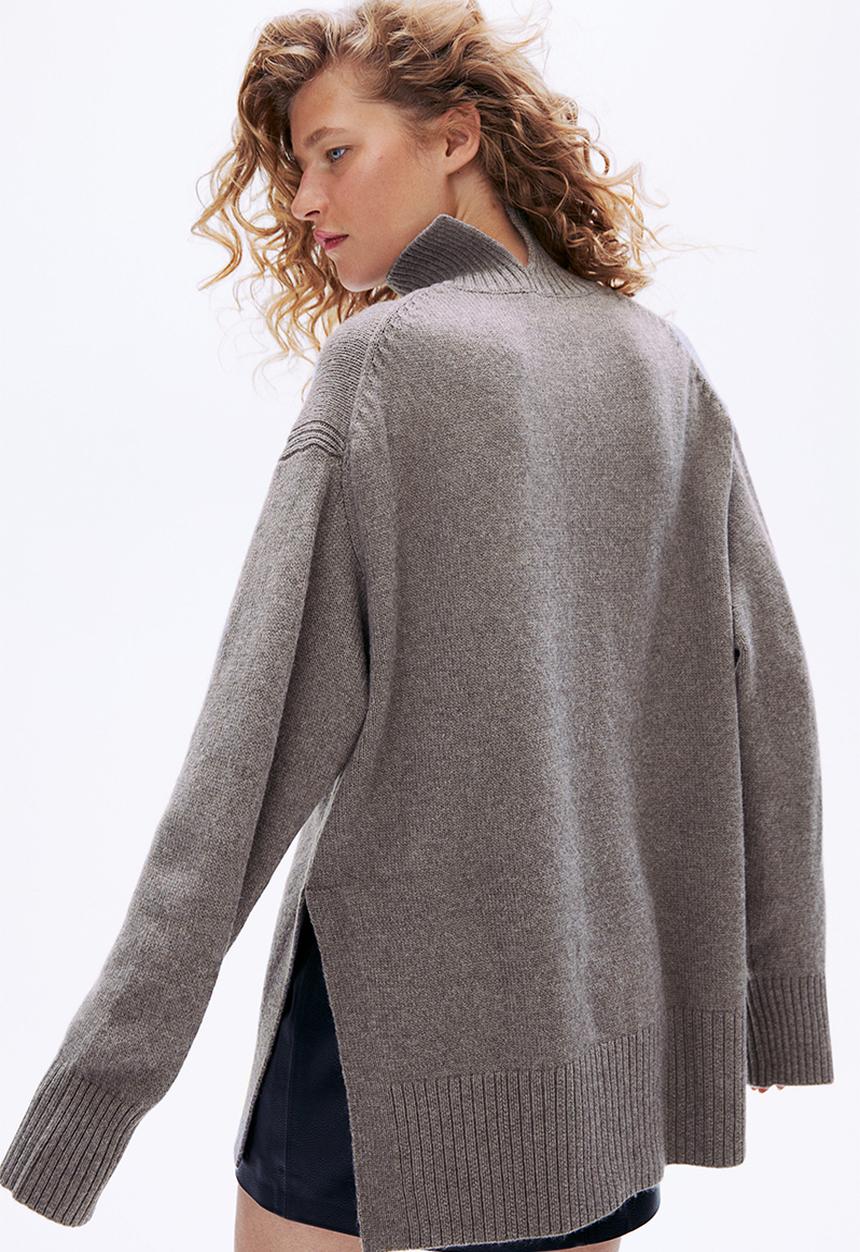 H&M - Oversized polo-neck jumper - greige