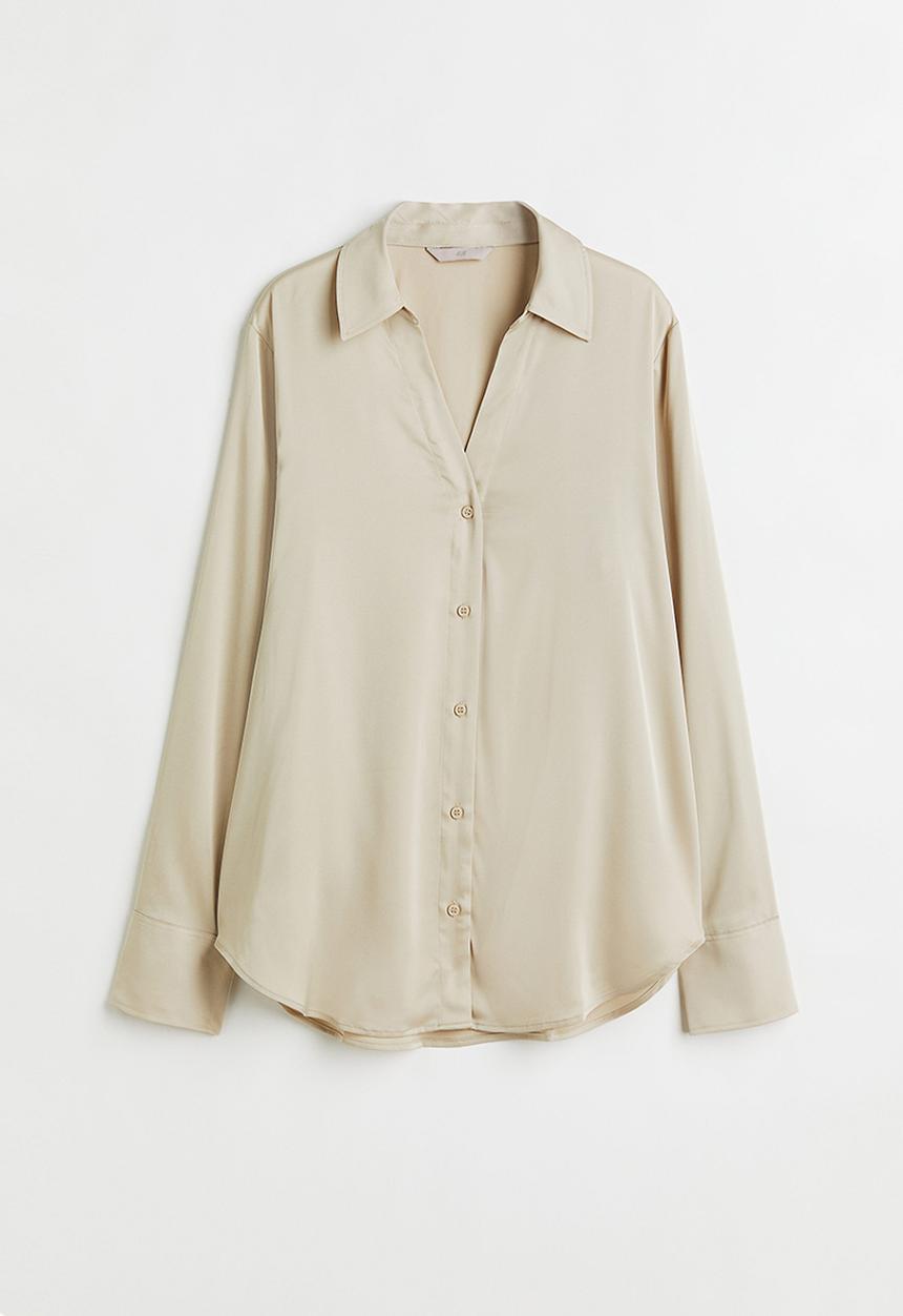 H&M - V-neck blouse - light beige