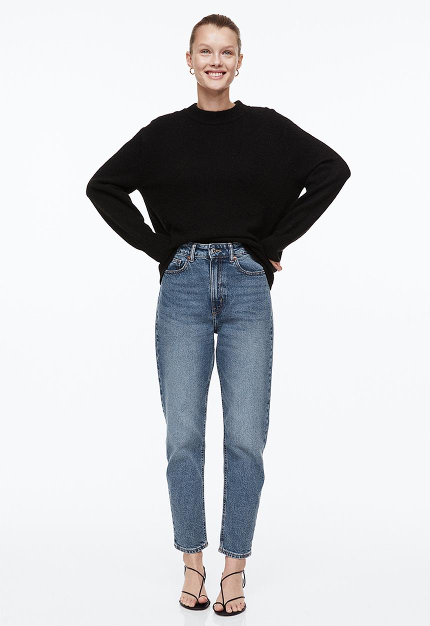 H&M - Slim mom high ankle jeans - denim blue