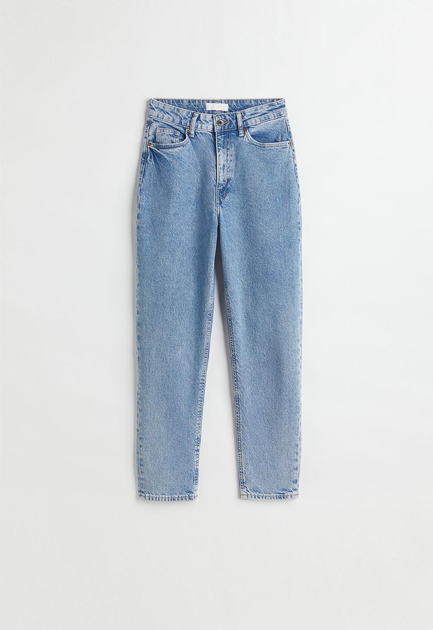 H&M - Slim mom high ankle jeans - light denim blue