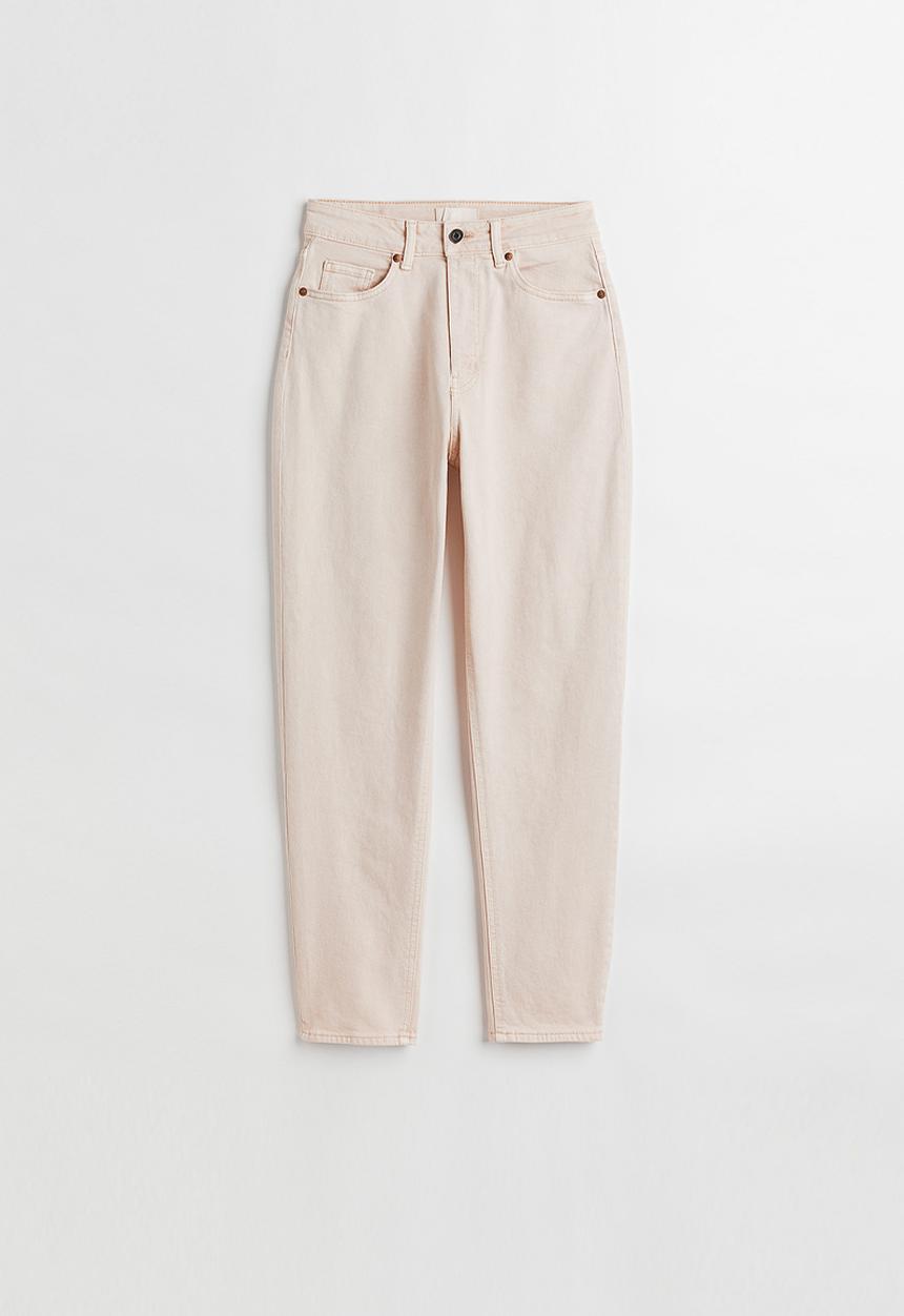 H&M - Slim mom high ankle jeans - light beige