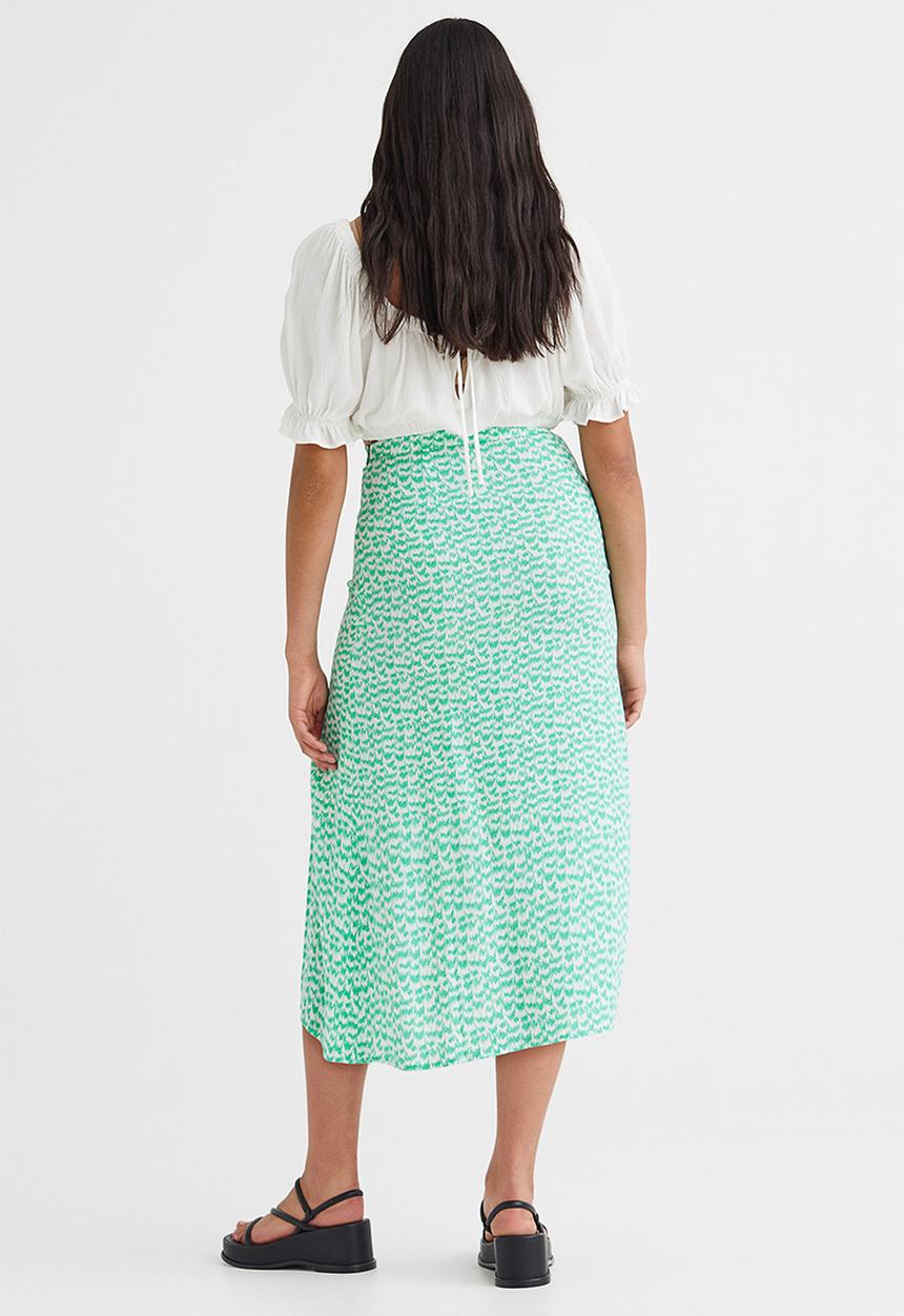 H&M - Viscose skirt - green/patterned