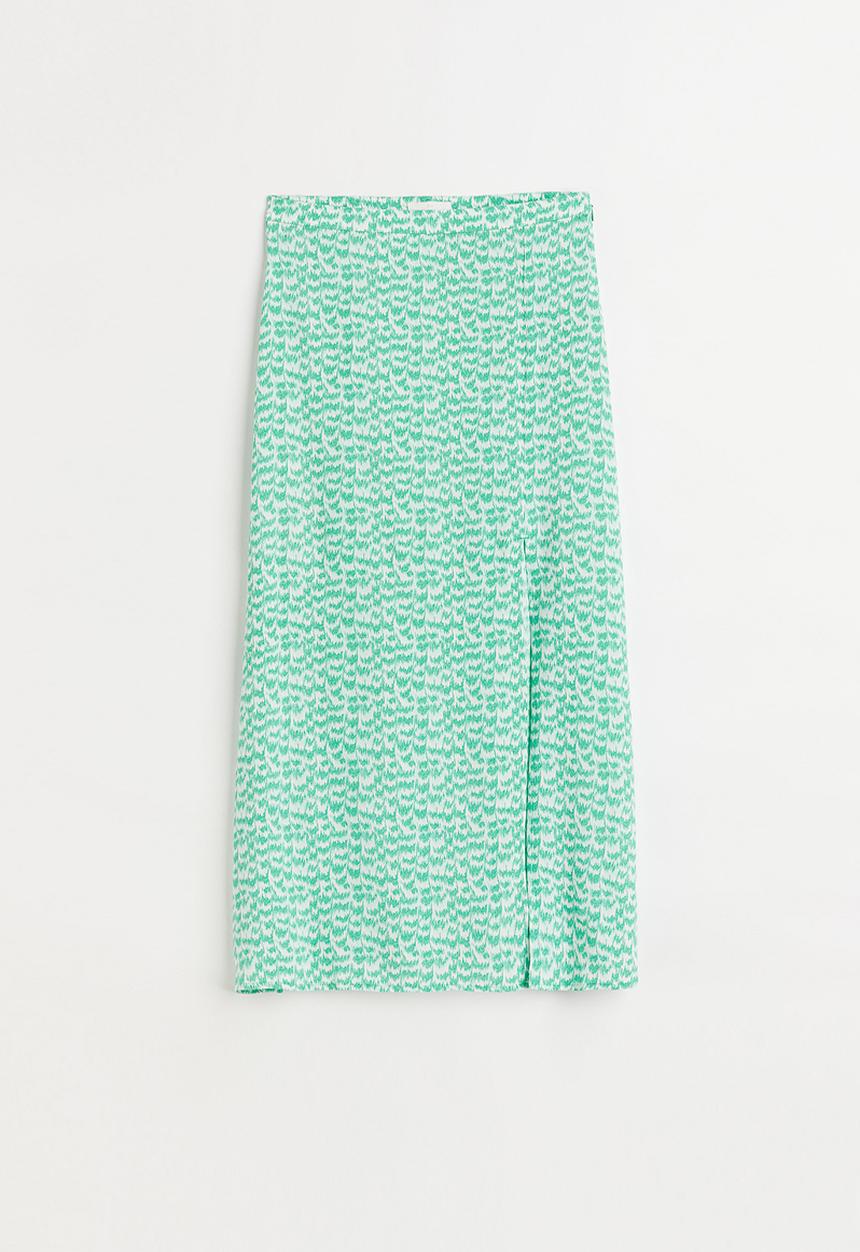 H&M - Viscose skirt - green/patterned