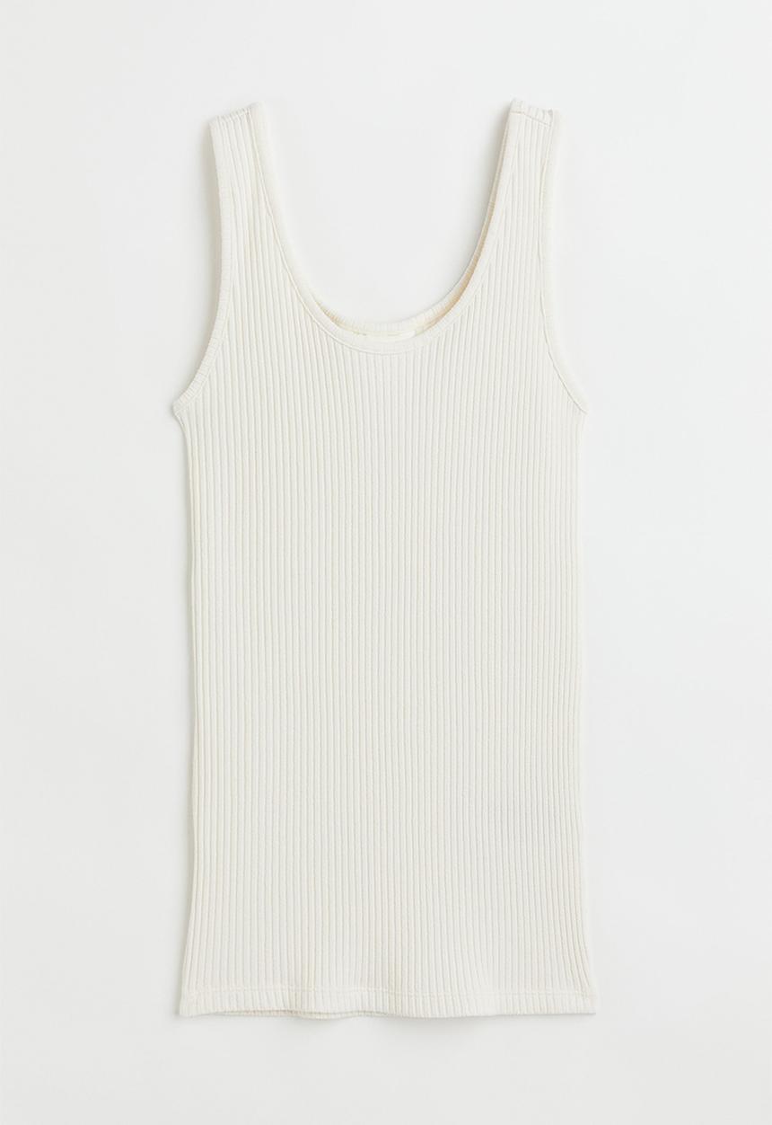 H&M - Ribbed vest top - white