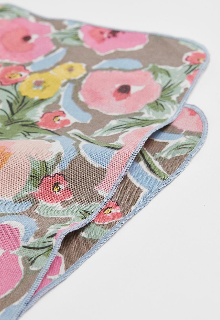 H&M - 2-pack floral cotton place mats - beige/multi