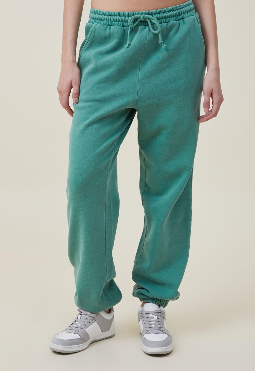 Cotton On - Classic washed trackpant - washed jade