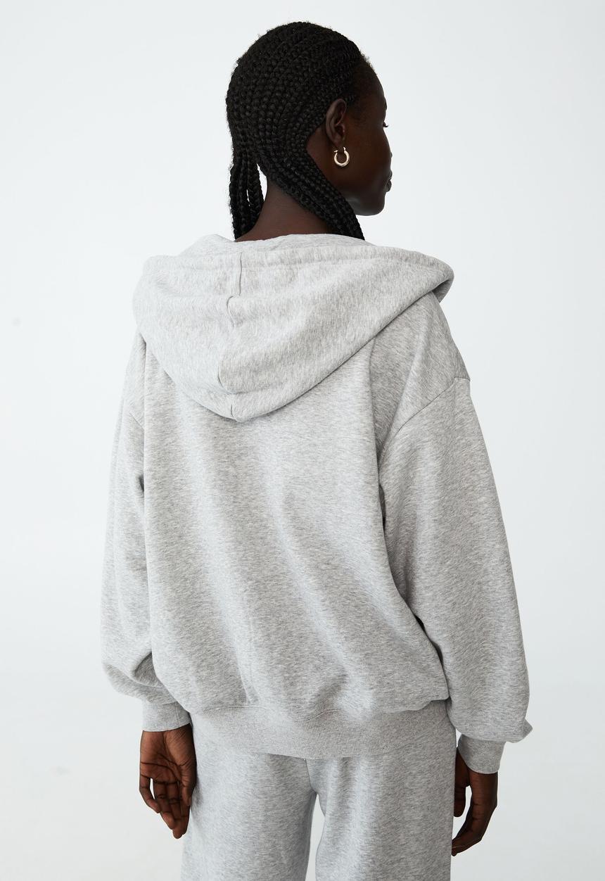 Cotton On - Classic zip-through hoodie - grey marle