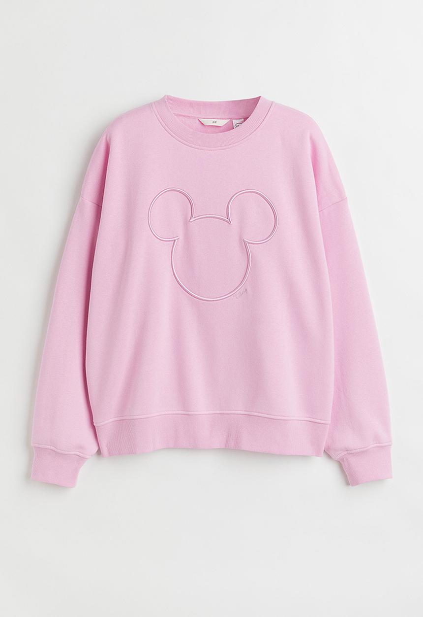 H&M - Motif-detail sweatshirt - light pink/mickey mouse