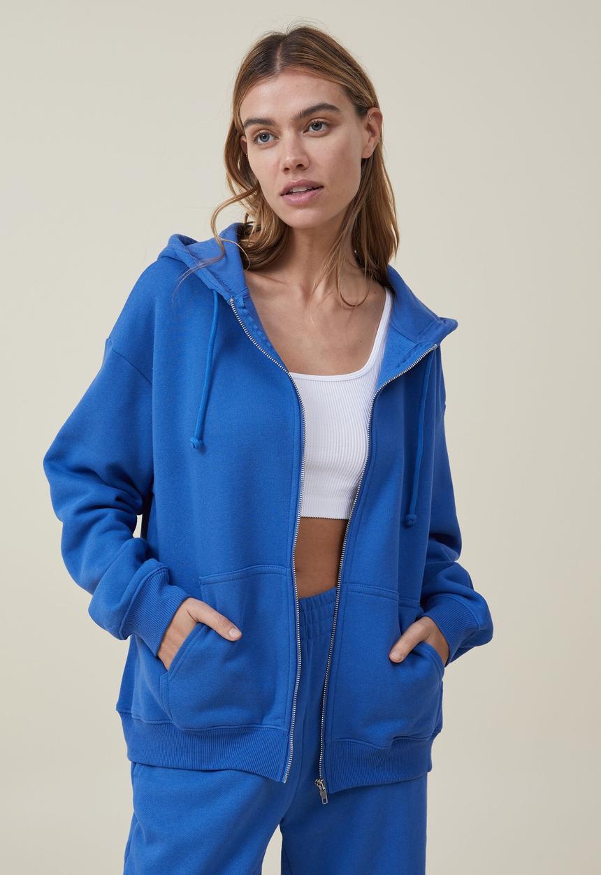 Cotton On - Classic zip-through hoodie - cobalt blue