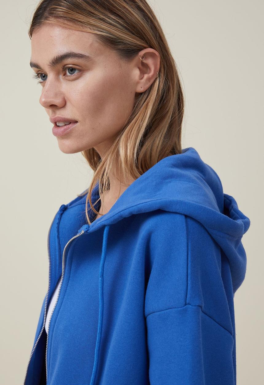 Cotton On - Classic zip-through hoodie - cobalt blue