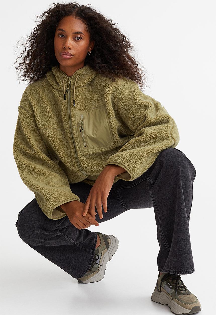 H&M - Teddy jacket - olive green
