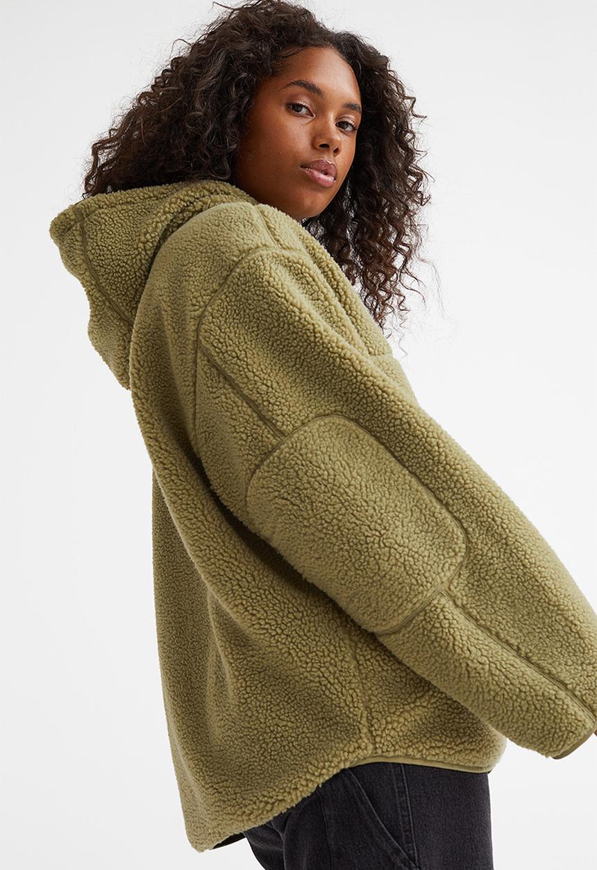 H&M - Teddy jacket - olive green