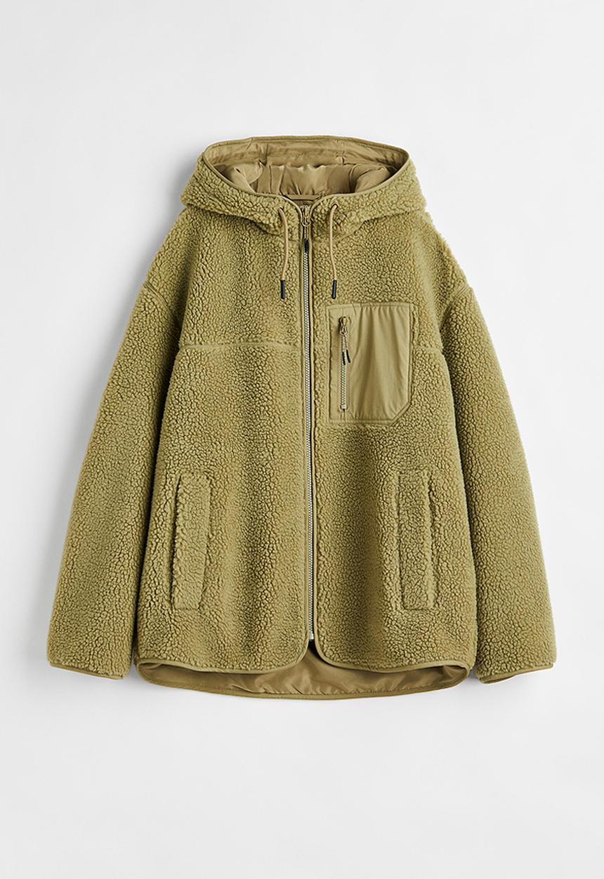H&M - Teddy jacket - olive green