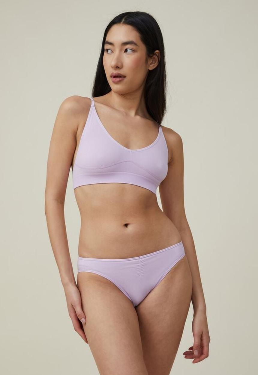 Cotton On - Seamless gathered bikini brief - orchid bloom