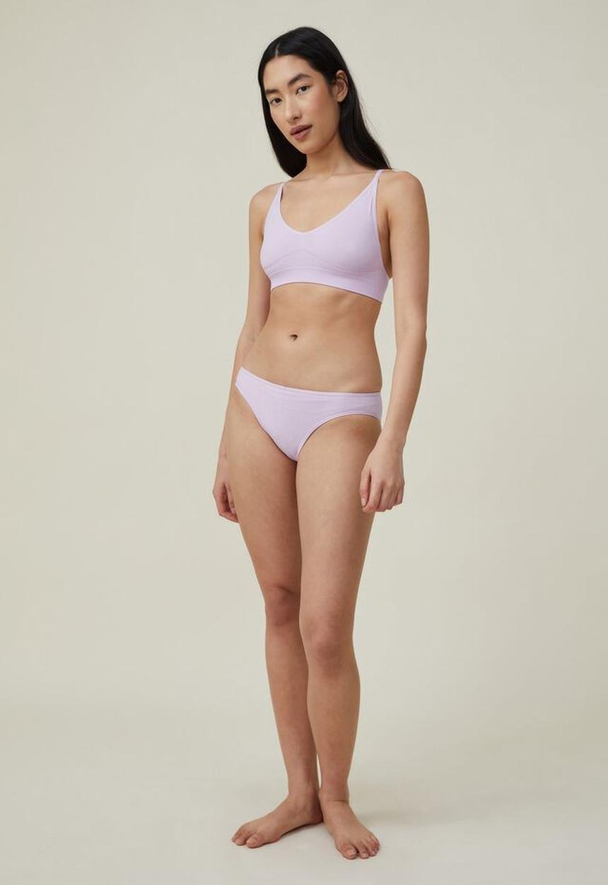 Cotton On - Seamless gathered bikini brief - orchid bloom