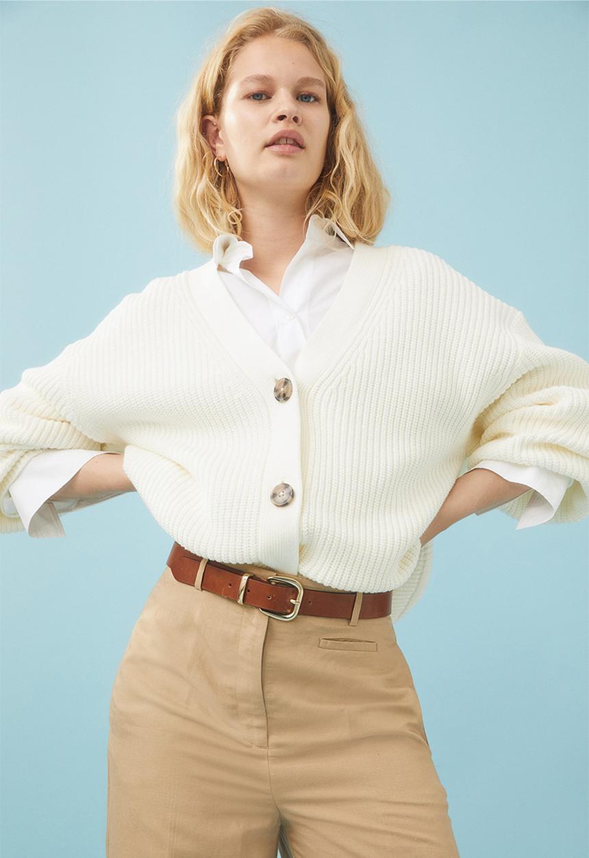 H&M - Rib-knit cardigan - white