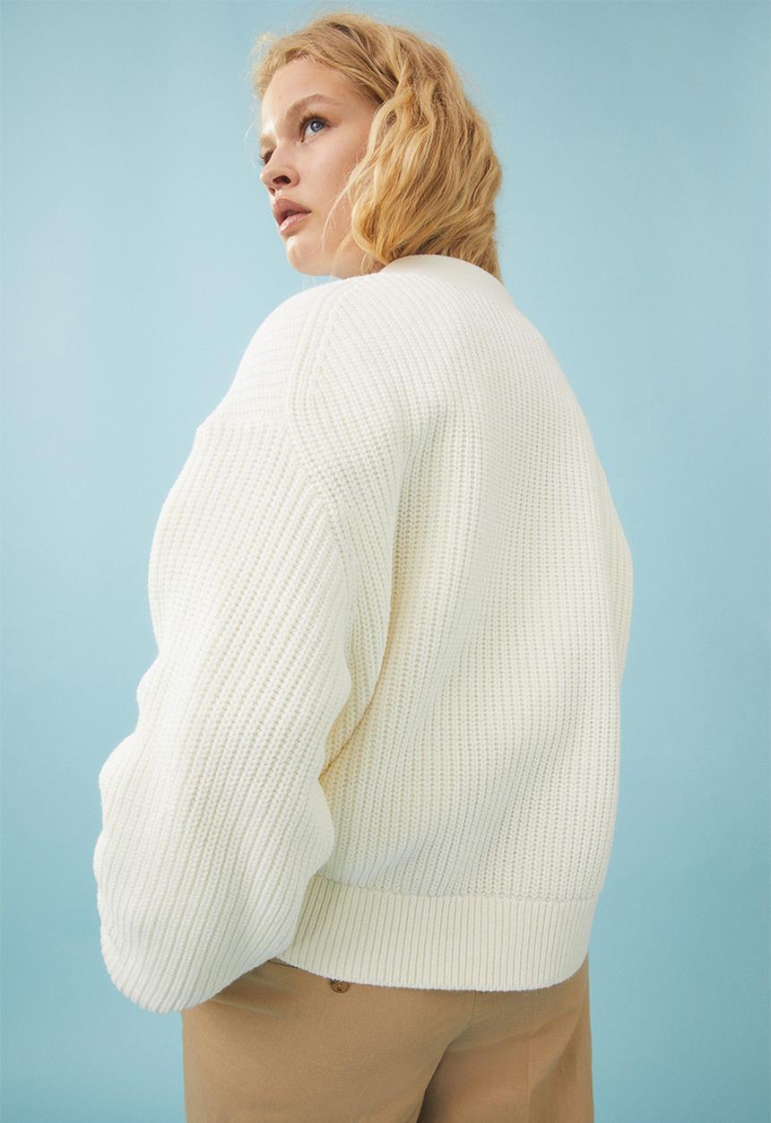 H&M - Rib-knit cardigan - white