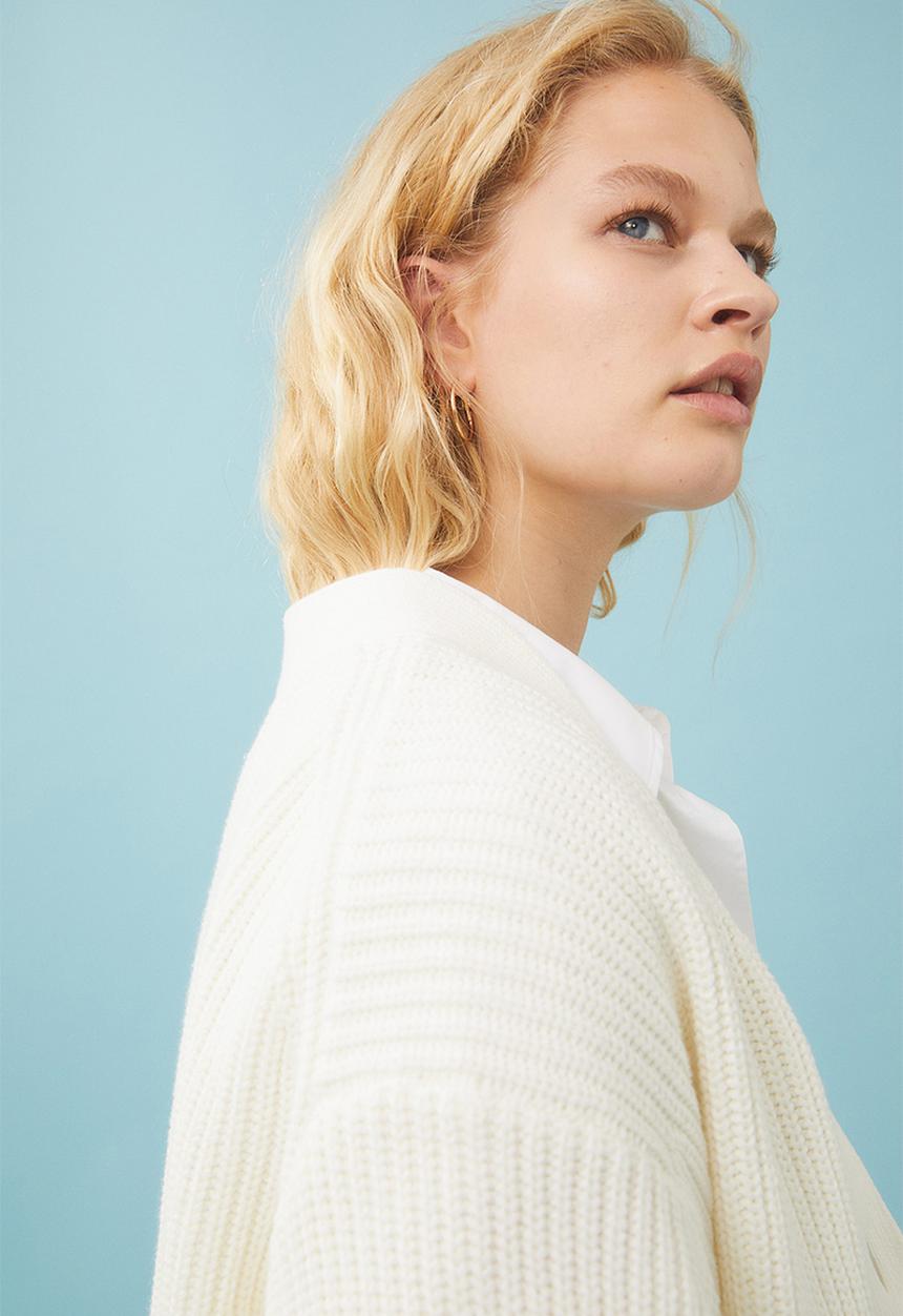 H&M - Rib-knit cardigan - white