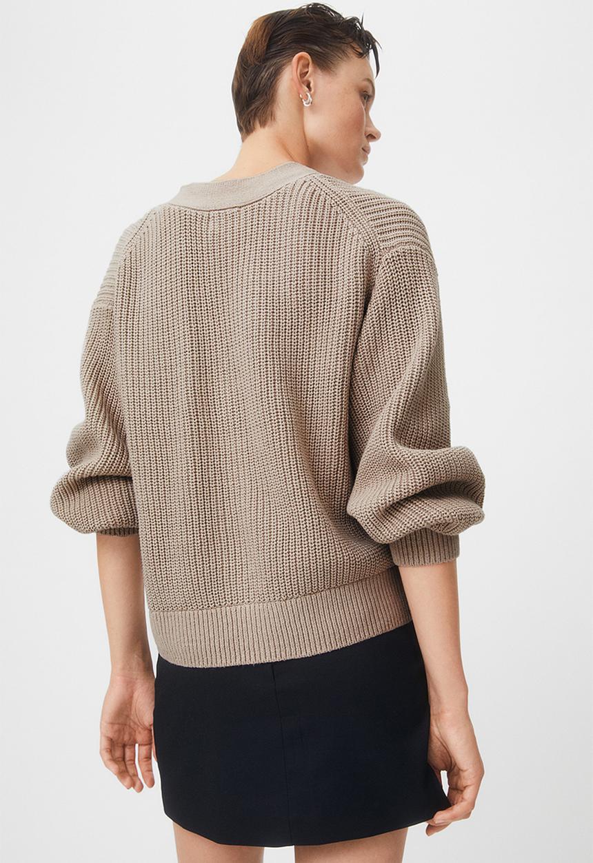 H&M - Rib-knit cardigan - beige