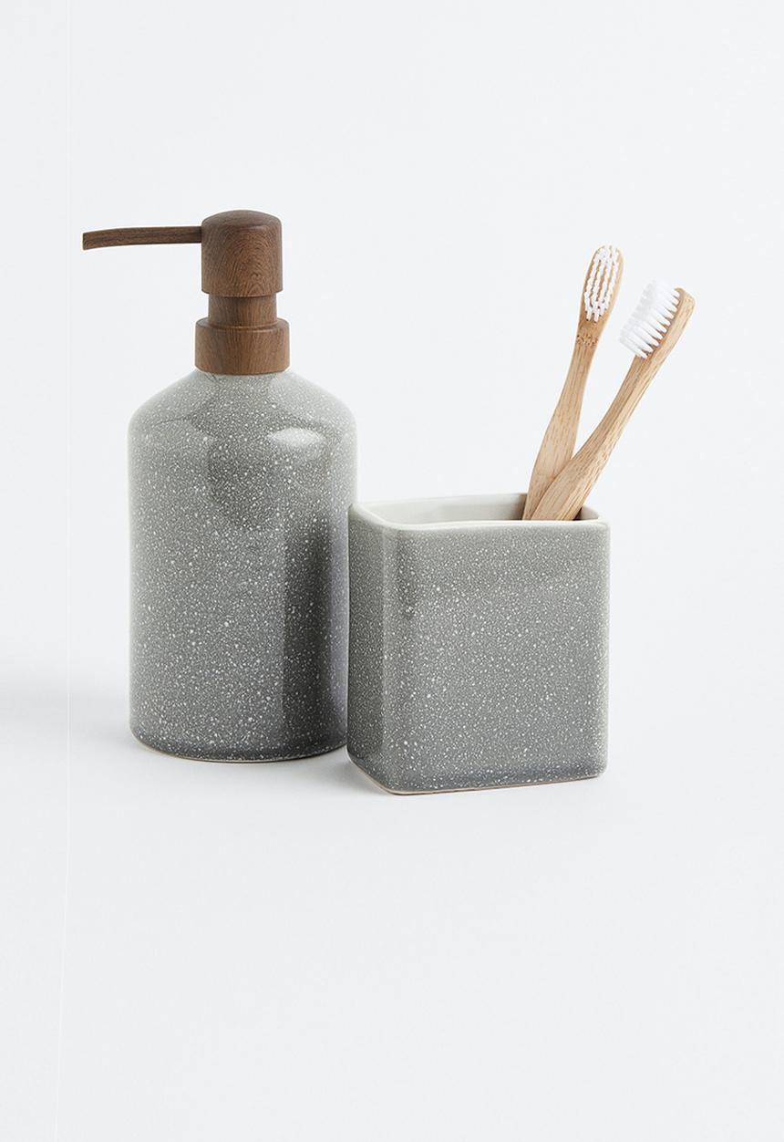 H&M - Stoneware toothbrush mug - grey