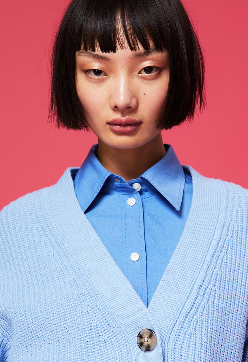 H&M - Rib-knit cardigan - light blue