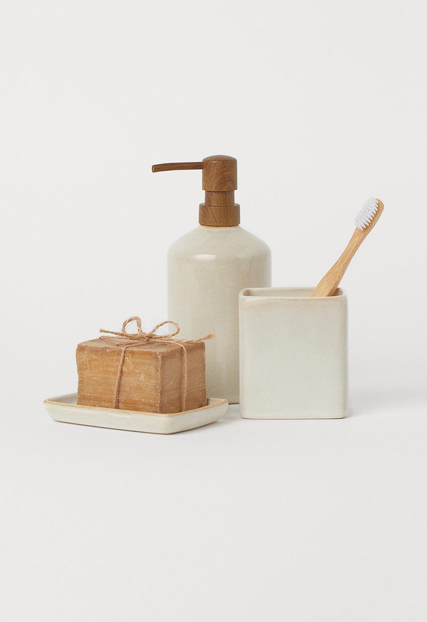 H&M - Stoneware toothbrush mug - white