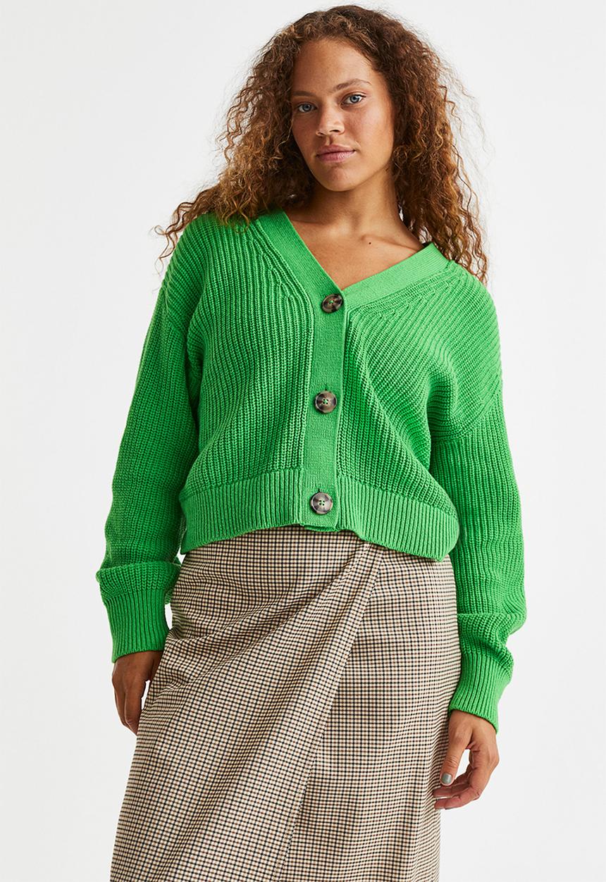 H&M - Rib-knit cardigan - green